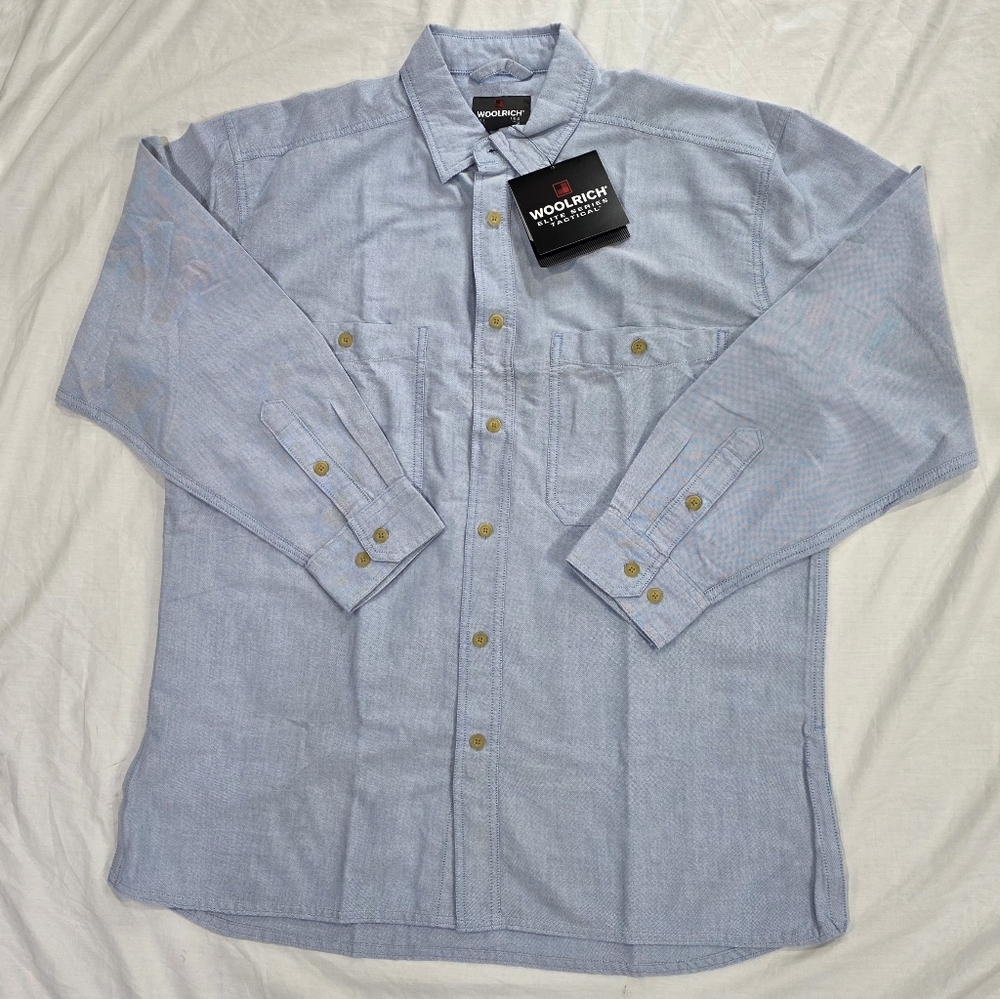NWT Woolrich Elite Series Tactical 100% Cotton Long Sleeve Button Up Shirt. L - Picture 4 of 10